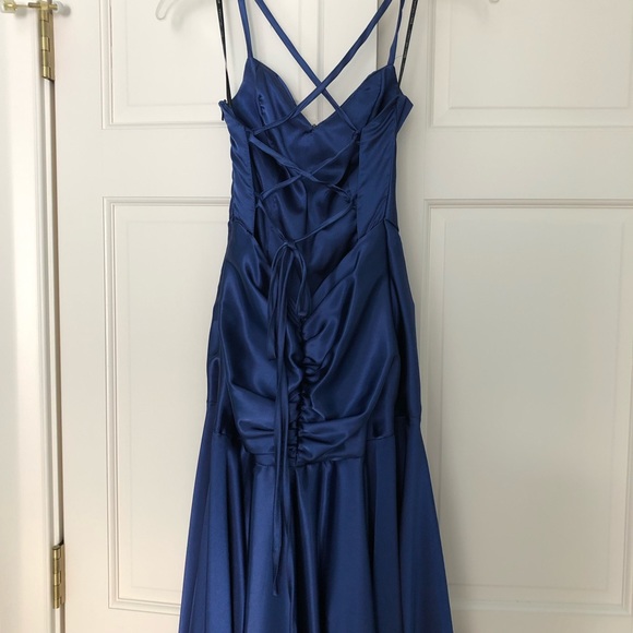 Blue Formal/Prom High Low Dress, Blue, 1 - Picture 5 of 8